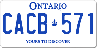 ON license plate CACB571