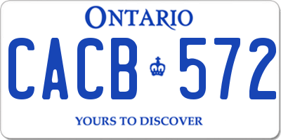 ON license plate CACB572