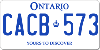 ON license plate CACB573