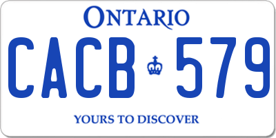 ON license plate CACB579