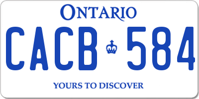 ON license plate CACB584