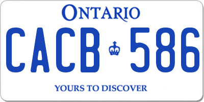 ON license plate CACB586