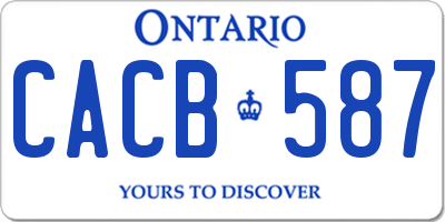 ON license plate CACB587