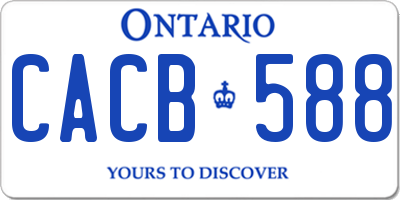 ON license plate CACB588