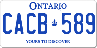 ON license plate CACB589