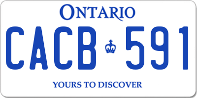 ON license plate CACB591