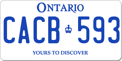 ON license plate CACB593