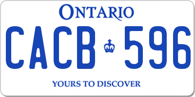 ON license plate CACB596