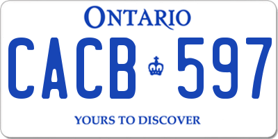 ON license plate CACB597