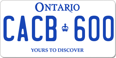 ON license plate CACB600