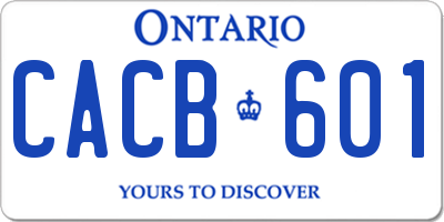 ON license plate CACB601