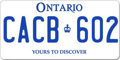 ON license plate CACB602