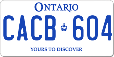 ON license plate CACB604