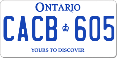 ON license plate CACB605