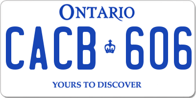 ON license plate CACB606