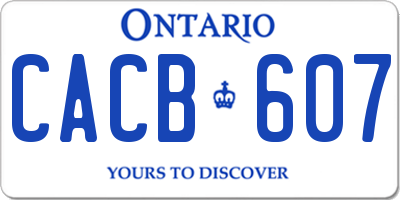 ON license plate CACB607