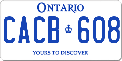 ON license plate CACB608