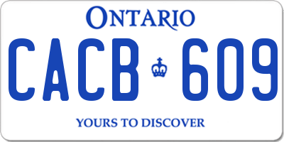 ON license plate CACB609