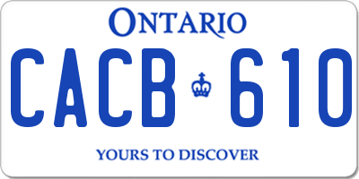 ON license plate CACB610