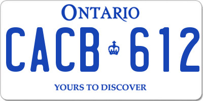 ON license plate CACB612