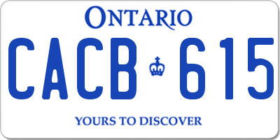 ON license plate CACB615