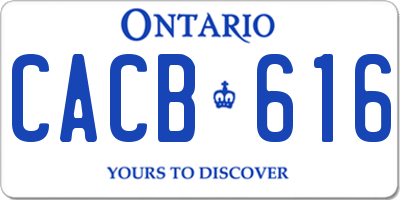 ON license plate CACB616