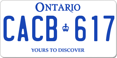 ON license plate CACB617