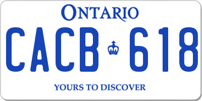 ON license plate CACB618