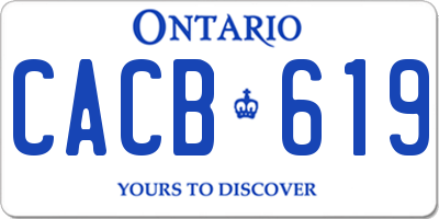 ON license plate CACB619