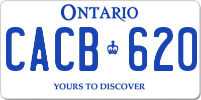 ON license plate CACB620