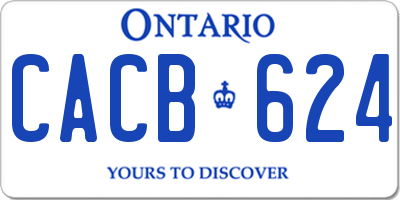 ON license plate CACB624