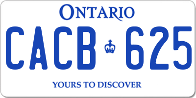 ON license plate CACB625