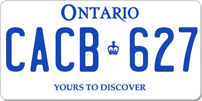 ON license plate CACB627