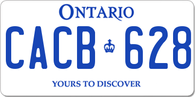 ON license plate CACB628