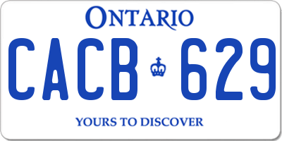 ON license plate CACB629