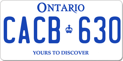 ON license plate CACB630