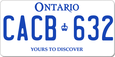 ON license plate CACB632