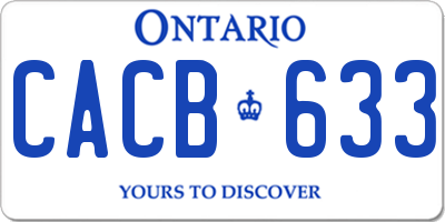 ON license plate CACB633