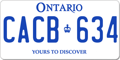 ON license plate CACB634