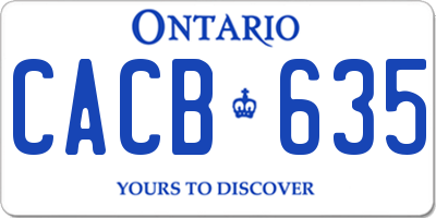 ON license plate CACB635