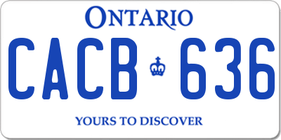 ON license plate CACB636