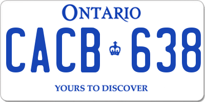 ON license plate CACB638