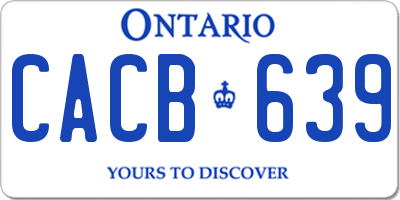 ON license plate CACB639