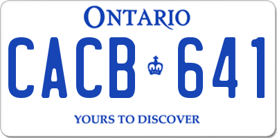 ON license plate CACB641