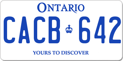 ON license plate CACB642