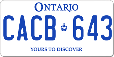 ON license plate CACB643