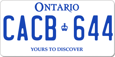 ON license plate CACB644