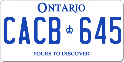 ON license plate CACB645