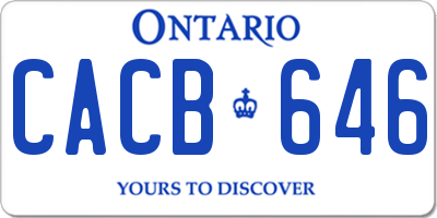 ON license plate CACB646