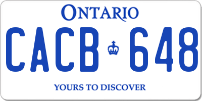 ON license plate CACB648